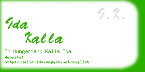 ida kalla business card